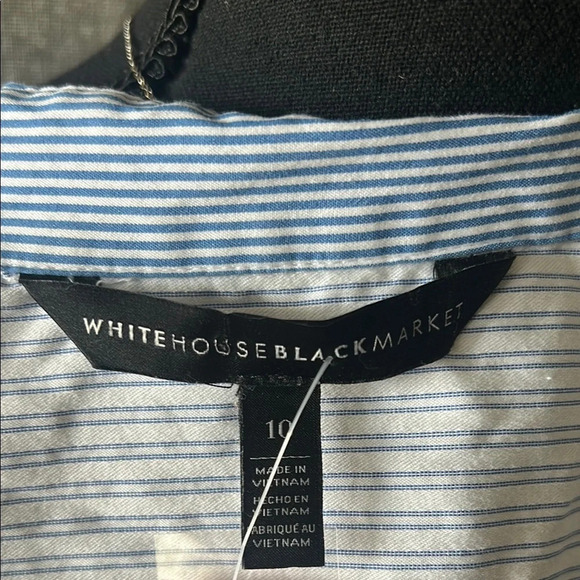 White House Black Market Blue and White Striped Top - Picture 2 of 5